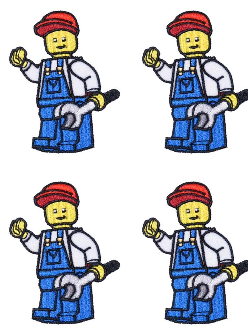Set of 4 Toy LEGO Figure Patch Iron Sew On T Shirt Jacket Jeans Bag Hat Embroide